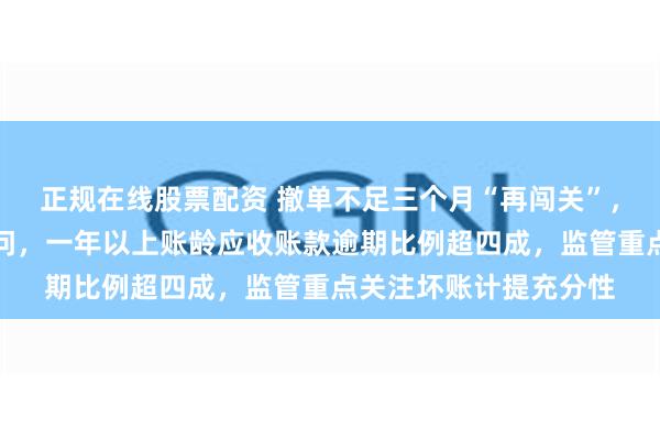 正规在线股票配资 撤单不足三个月“再闯关”，前次申报成长性遭拷问，一年以上账龄应收账款逾期比例超四成，监管重点关注坏账计提充分性